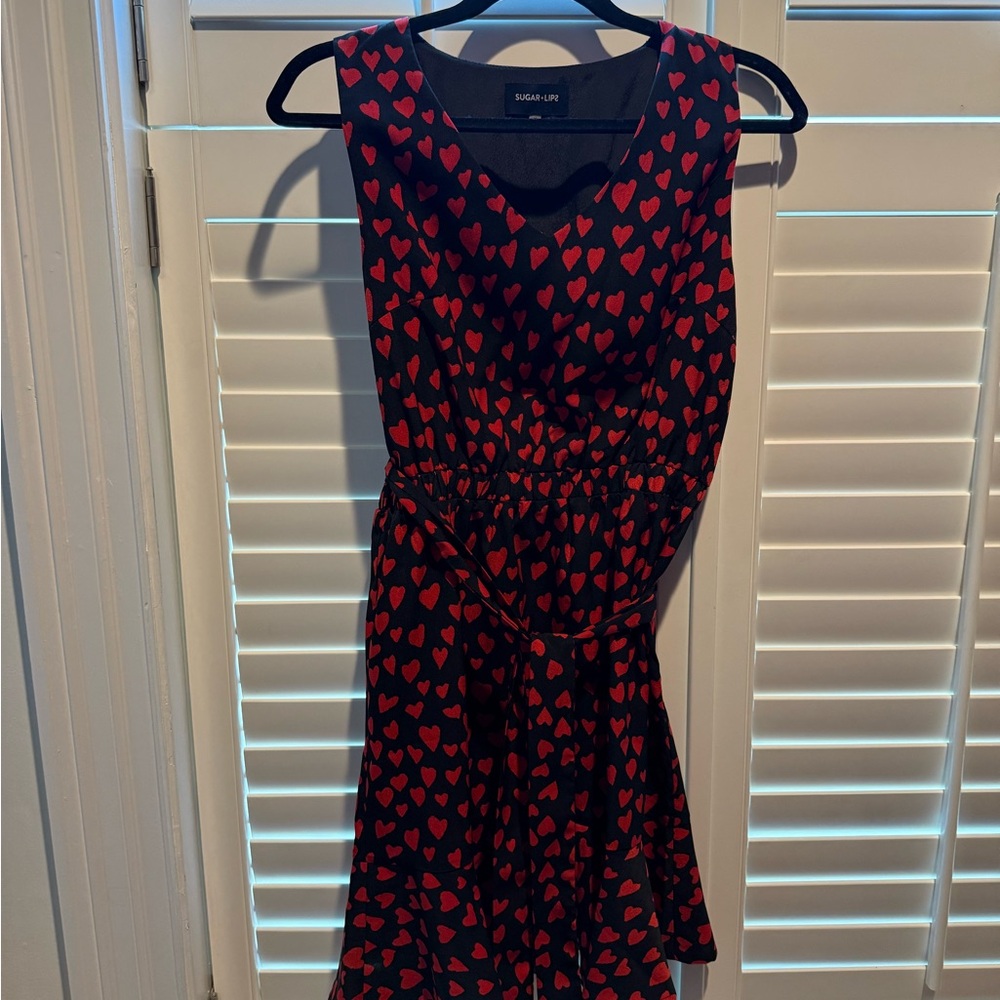 Sugarlips Black and Red Heart Dress
